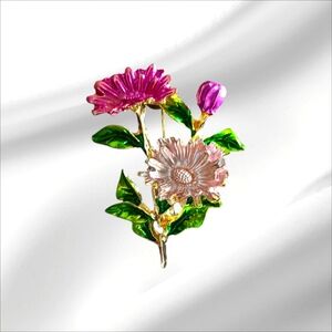 Flower Bouquet Brooch Pin